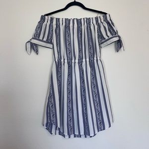 Blue & white striped dress